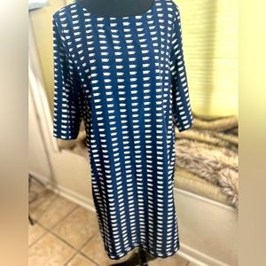 Gap Navy/White Shift Dress with Coffee Cup Print